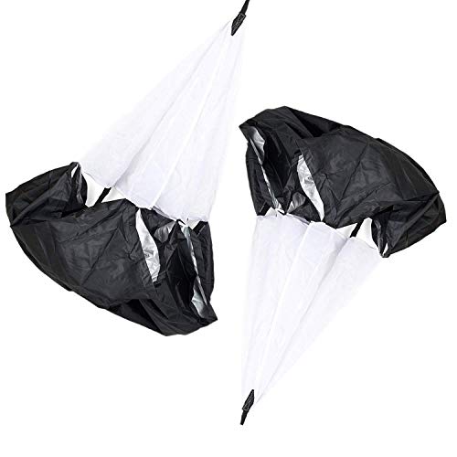 Mioke Paraguas para Correr,2PACK 56'' Paracaídas Entrenamiento de Velocidad Paraguas de Resistencia a Velocidad para Fútbol Correr (Negro)