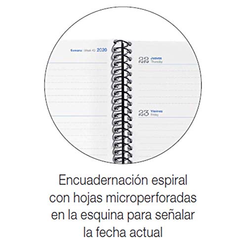 MIQUELRIUS - Agenda Escolar Write Curso Lectivo 2020-2021, Español, Día Página, Tamaño 117x174 mm, Papel 70 g, Cubierta cartón extraduro, Color Azul