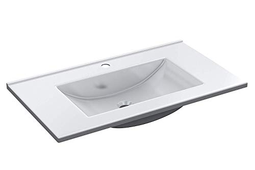 Miroytengo Mueble Lavabo suspendido Que Incluye Espejo Mueble baño de Dos Puertas y Hueco Abierto 80x45x64 cm con LAVAMANOS PMMA Miroytengo Mueble Lavabo suspendido Que Incluye Espejo Mueble baño de Dos Puertas y Hueco Abierto 80x45x64 cm con LAVAMANOS PMMA