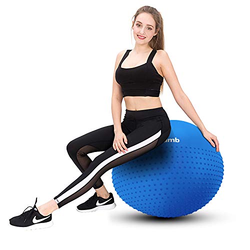 Mirumb Pelota de Ejercicio, Massage Balls Pelota de Pilates Yoga Ball 75CM 65CM 55CM con Bomba Anti Explosión para Fitness, Embarazo,Oficina,Silla de Equilibrio,Gimnasio