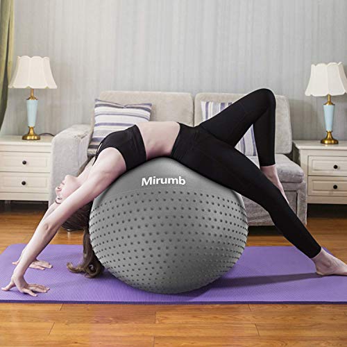 Mirumb Pelota de Ejercicio, Massage Balls Pelota de Pilates Yoga Ball 75CM 65CM 55CM con Bomba Anti Explosión para Fitness, Embarazo,Oficina,Silla de Equilibrio,Gimnasio