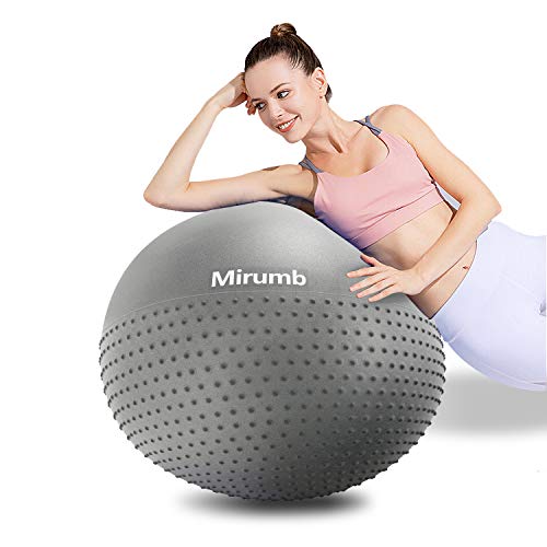 Mirumb Pelota de Ejercicio, Massage Balls Pelota de Pilates Yoga Ball 75CM 65CM 55CM con Bomba Anti Explosión para Fitness, Embarazo,Oficina,Silla de Equilibrio,Gimnasio