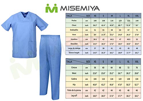 MISEMIYA - Casaca Y PANTALÓN Sanitarios Unisex Uniformes Sanitarios MÉDICOS Conjuntos Sanitarios 8178 - XL, Blanco