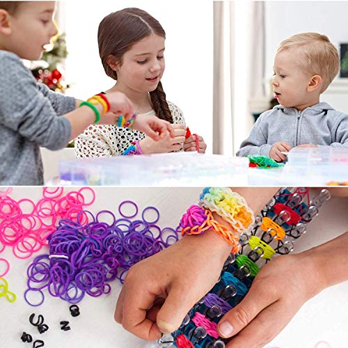MISHAER 4400pcs Caja Pulseras Gomas, Loom Bands Bandas de Silicona para Hacer Pulseras De Colores Loom Kit para Pulseras (4400) MISHAER 4400pcs Caja Pulseras Gomas, Loom Bands Bandas de Silicona para Hacer Pulseras De Colores Loom Kit para Pulseras (4400)