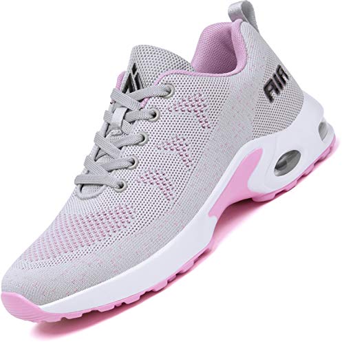 Mishansha Air Zapatos de Running Mujer Antideslizante Zapatillas de Deportes Femenino Ligeros Calzado Jogging Gimnasio Sneakers Gris, Gr.36 EU