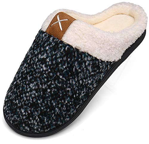 Mishansha Hombre Zapatillas Casa Invierno de Espuma Viscoelástica Antideslizantes CáLido Pantuflas Mujer de Interior y Exterior Verde Gr.40/41