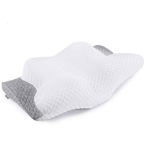 Misiki Almohada Viscoelastica, Almohada Cervical para Relajarse de Dolor del Cuello y Hombro, Almohadas Ortopedica para Durmiente Lateral, Almohada de Diseño Ergonómico para Durmiente Trasero