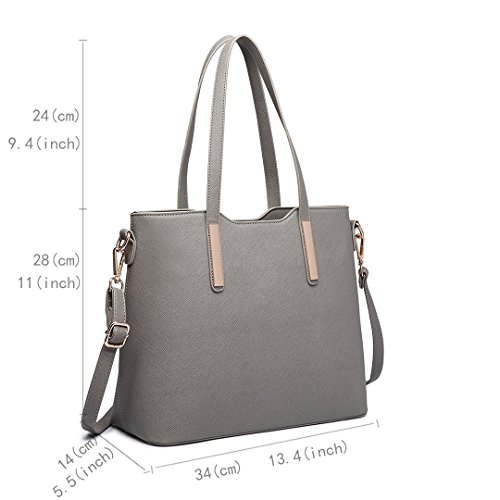 Miss Lulu Bolso Totes para Mujer de Mano Moda 3Pcs Bolsos de Hombro Cuero PU Miss Lulu Bolso Totes para Mujer de Mano Moda 3Pcs Bolsos de Hombro Cuero PU