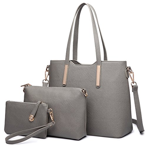 Miss Lulu Bolso Totes para Mujer de Mano Moda 3Pcs Bolsos de Hombro Cuero PU Miss Lulu Bolso Totes para Mujer de Mano Moda 3Pcs Bolsos de Hombro Cuero PU