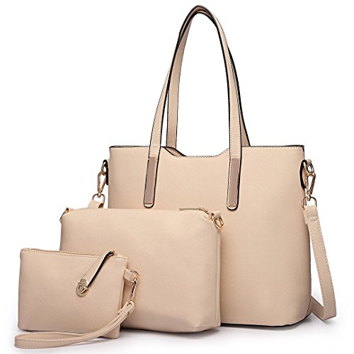 Miss Lulu Bolso Totes para Mujer de Mano Moda 3Pcs Bolsos de Hombro Cuero PU