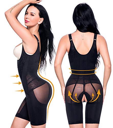 MISS MOLY Body Reductor|Mujer Modeladora Faja Reductora Adelgazantes Bodysuit de Cintura Shapewear con Pierna, Negro, L MISS MOLY Body Reductor|Mujer Modeladora Faja Reductora Adelgazantes Bodysuit de Cintura Shapewear con Pierna, Negro, L