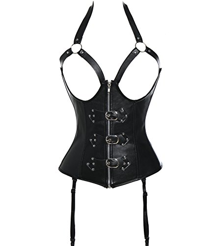 MISS MOLY Mujeres Corsé Pechos Desnudos Cuero Bustiers Fajas Open Bust Cintura Cincher y Liguero MISS MOLY Mujeres Corsé Pechos Desnudos Cuero Bustiers Fajas Open Bust Cintura Cincher y Liguero