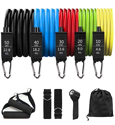 MISSJJ Bandas Yoga de Resistencia, Juego de Cuerdas Gomas Elásticas para Gym/Home, para Fitness, Pilates, Yoga, Gimnasio, Entrenamiento, etc. MISSJJ Bandas Yoga de Resistencia, Juego de Cuerdas Gomas Elásticas para Gym/Home, para Fitness, Pilates, Yoga, Gimnasio, Entrenamiento, etc.