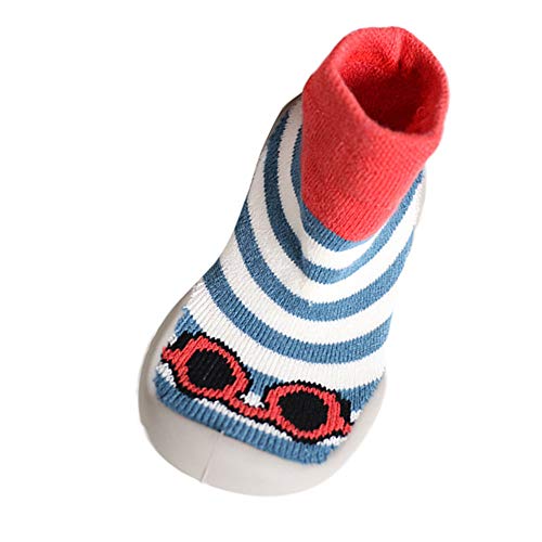 Mitlfuny Niños Niñas Invierno Otoño Zapatillas Calcetines de Piso Suela de Goma Tejer Calientes Zapatos para Bebé Primeros Pasos Arco Imprimiendo Antideslizantes Recién Nacido Bebé 0-18 Meses