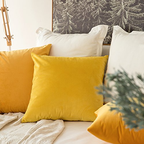 MIULEE Pack de 2, Terciopelo Suave Juego de Mesa de Manta de decoración Cuadrado Fundas de Almohada Funda de cojín para sofá dormitorio18 x 18 Pulgada 45 x 45 cm Amarillo limón MIULEE Pack de 2, Terciopelo Suave Juego de Mesa de Manta de decoración Cuadrado Fundas de Almohada Funda de cojín para sofá dormitorio18 x 18 Pulgada 45 x 45 cm Amarillo limón
