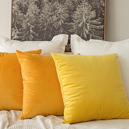 MIULEE Pack de 2, Terciopelo Suave Juego de Mesa de Manta de decoración Cuadrado Fundas de Almohada Funda de cojín para sofá dormitorio18 x 18 Pulgada 45 x 45 cm Amarillo limón MIULEE Pack de 2, Terciopelo Suave Juego de Mesa de Manta de decoración Cuadrado Fundas de Almohada Funda de cojín para sofá dormitorio18 x 18 Pulgada 45 x 45 cm Amarillo limón