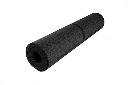 miwaimao Estera de Yoga colchonetas de Yoga con alfombras Antideslizantes Alfombra Fitness Online Pilates Cuerpo para Gimnasia Ambiental Principiantes 183 * 61 * 0,6 cm,Negro