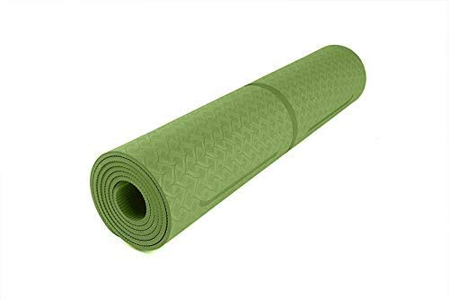 miwaimao Estera de Yoga colchonetas de Yoga con alfombras Antideslizantes Alfombra Fitness Online Pilates Cuerpo para Gimnasia Ambiental Principiantes 183 * 61 * 0,6 cm,Verde