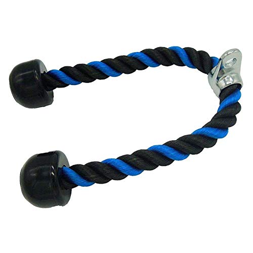 Miwaimao Fijación de Cable de 27.5"Tríceps Trenzado de Nylon Prensa de Cuerda Tríceps de Cable Empuje hacia Abajo, Negro y Azul