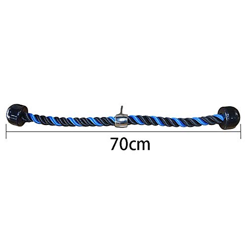 Miwaimao Fijación de Cable de 27.5"Tríceps Trenzado de Nylon Prensa de Cuerda Tríceps de Cable Empuje hacia Abajo, Negro y Azul