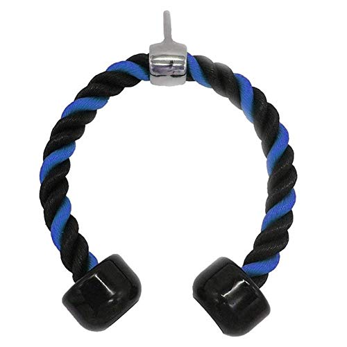 Miwaimao Fijación de Cable de 27.5"Tríceps Trenzado de Nylon Prensa de Cuerda Tríceps de Cable Empuje hacia Abajo, Negro y Azul