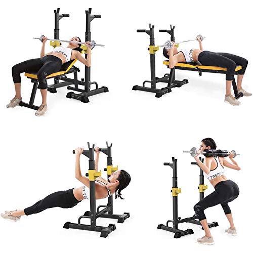 Miwaimao Squat Rack Pull Up Bar Dominadas Sentadillas Stand Ajustables Anchura Y Altura Barra Pesas Estante MAX 300Kg Musculacion Levantamiento De Pesas Rack