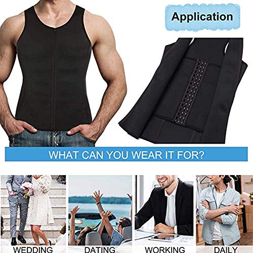 MLYWD Chalecode Entrenador de Cintura para Hombre Weightloss Corset Sports Body Shaper Zipper Cardigan Ropa Deportiva Abdominal Abdominal Workout Shirt