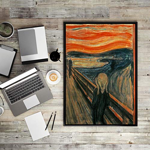 mmwin Scream Abstract Oil Painting on Canvas Print Poster Wall Art Picture for Living Room Home Cuadros Decoración Regalo Q 30x40cm