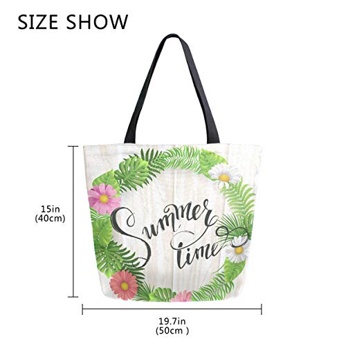 Mnsruu Bolso de hombro de lona, bolso de hombro para mujer, de compras, tropical, hojas de palma, verano, casual, playa, multifunción, para mujeres Mnsruu Bolso de hombro de lona, bolso de hombro para mujer, de compras, tropical, hojas de palma, verano, casual, playa, multifunción, para mujeres