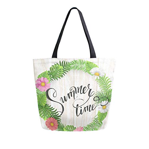 Mnsruu Bolso de hombro de lona, bolso de hombro para mujer, de compras, tropical, hojas de palma, verano, casual, playa, multifunción, para mujeres Mnsruu Bolso de hombro de lona, bolso de hombro para mujer, de compras, tropical, hojas de palma, verano, casual, playa, multifunción, para mujeres