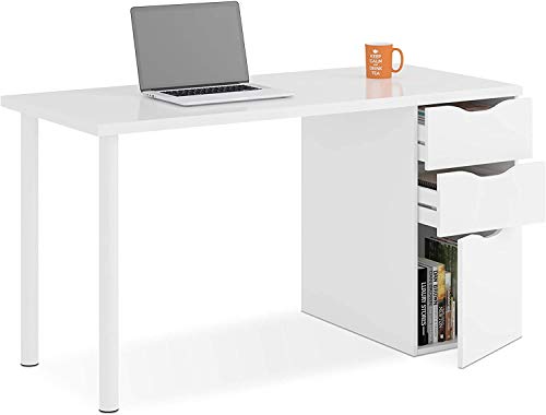 Mobelcenter - Mesa Escritorio con cajonera Reversible - Mesa Oficina con cajonera Reversible - Mesa Escritorio Blanca - Mesa Oficina Blanca - Medidas: 138 cm Ancho x 60 cm Fondo - 0892