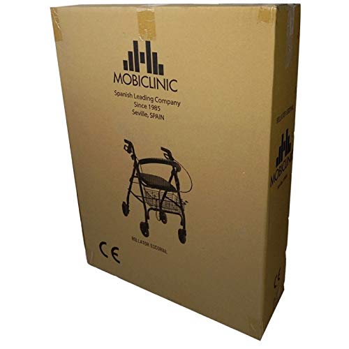 Mobiclinic, Andador para ancianos, Modelo Escorial, Marca española, Plegable, Frenos manuales y bloqueables, Aluminio, Con cesta, Ligero y resistente, Con asiento y 4 ruedas, Color Burdeos Mobiclinic, Andador para ancianos, Modelo Escorial, Marca española, Plegable, Frenos manuales y bloqueables, Aluminio, Con cesta, Ligero y resistente, Con asiento y 4 ruedas, Color Burdeos