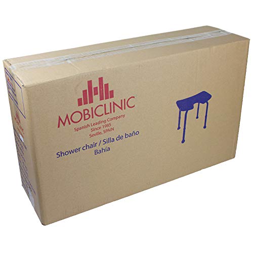 Mobiclinic, Bahía, Silla o taburete de baño, de ducha, ortopédica, altura regulable, respaldo, asiento en U, conteras antideslizantes Mobiclinic, Bahía, Silla o taburete de baño, de ducha, ortopédica, altura regulable, respaldo, asiento en U, conteras antideslizantes