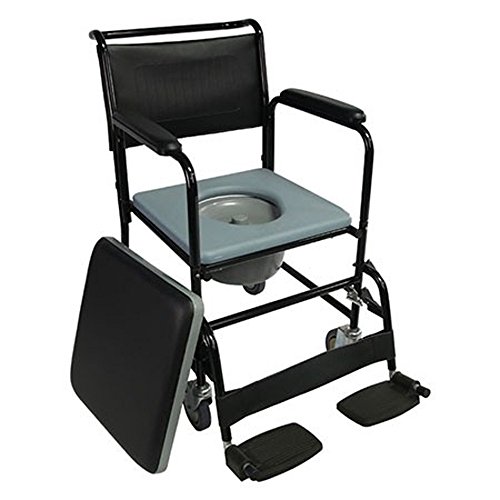 Mobiclinic, Barco, Silla con WC o inodoro para ancianos, discapacitados, minusválidos, Silla orinal con ruedas, Plegable, Reposabrazos, Asiento ergonómico, Conteras antideslizates, color Negro Mobiclinic, Barco, Silla con WC o inodoro para ancianos, discapacitados, minusválidos, Silla orinal con ruedas, Plegable, Reposabrazos, Asiento ergonómico, Conteras antideslizates, color Negro