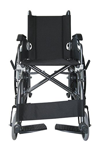 Mobiclinic, Giralda, Silla de ruedas ortopédica, plegable, autopropulsable, para minusválidos y ancianos, reposapiés extraíbles y reposabrazos abatibles, ultraligera, negro, asiento: 43 cm