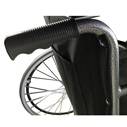 Mobiclinic, modelo Alcazaba, Silla de ruedas para minusválidos, premium, manual, plegable, ortopédica, freno en manetas, reposapiés, reposabrazos, color Negro, asiento, ultraligera