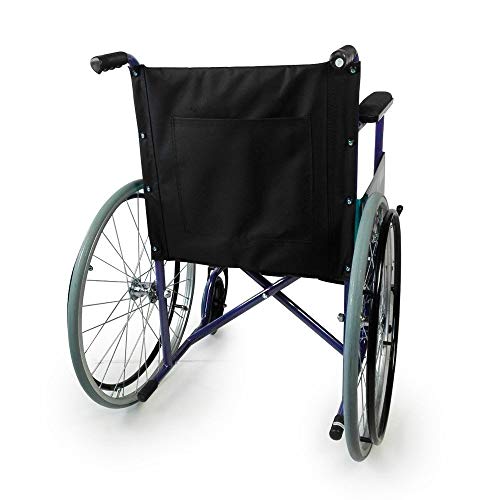 Mobiclinic, modelo Alcázar, Silla de ruedas ortopédica, plegable, para minusválidos, manual, freno en manetas, reposabrazos fijos y reposapiés abatibles, color Azul/Negro, asiento 46 cm Mobiclinic, modelo Alcázar, Silla de ruedas ortopédica, plegable, para minusválidos, manual, freno en manetas, reposabrazos fijos y reposapiés abatibles, color Azul/Negro, asiento 46 cm
