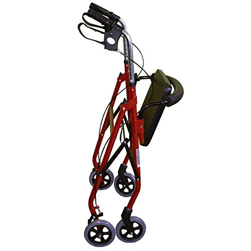 Mobiclinic, Modelo Alhambra, Andador para mayores, minusválidos, adultos o ancianos, de aluminio, ligero, plegable, con asiento y 4 ruedas, Color Granate Mobiclinic, Modelo Alhambra, Andador para mayores, minusválidos, adultos o ancianos, de aluminio, ligero, plegable, con asiento y 4 ruedas, Color Granate