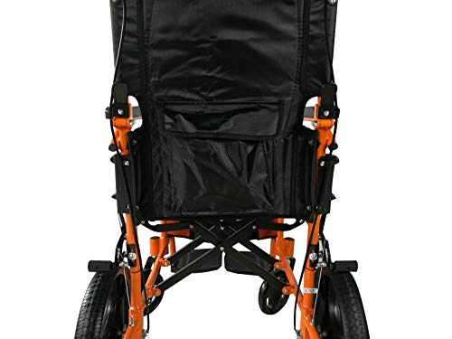 Mobiclinic, Modelo Pirámide, Silla de ruedas ortopédica, asiento de 46 cm, para minuválidos, plegable, de aluminio, freno en manetas, reposapiés, reposabrazos, color naranja Mobiclinic, Modelo Pirámide, Silla de ruedas ortopédica, asiento de 46 cm, para minuválidos, plegable, de aluminio, freno en manetas, reposapiés, reposabrazos, color naranja