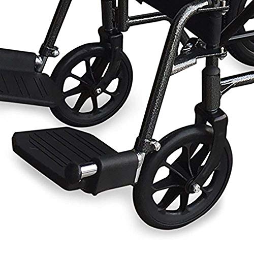 Mobiclinic, Modelo S230, Silla de ruedas para minusválidos, silla de ruedas de tránsito, plegable, ortopédica, reposapiés, reposabrazos, color Negro, asiento 43 cm