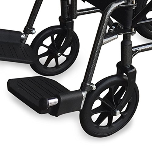 Mobiclinic, Modelo S230, Silla de ruedas para minusválidos y ancianos, de tránsito, plegable, ortopédica, reposapiés, reposabrazos, negro, asiento 40 cm