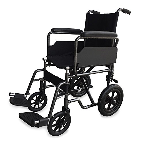 Mobiclinic, Modelo S230, Silla de ruedas para minusválidos y ancianos, de tránsito, plegable, ortopédica, reposapiés, reposabrazos, negro, asiento 40 cm