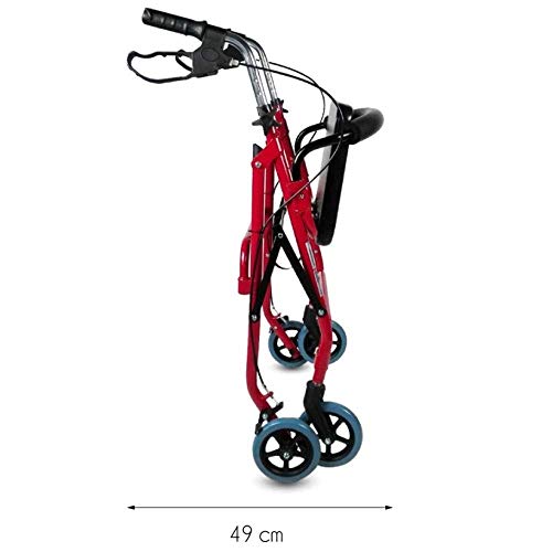 Mobiclinic, Modelo Sinagoga, Rollator con 4 ruedas, Andador para adultos, mayores, minusválidos o ancianos, andador caminador de aluminio, ayuda para caminar, ligero, plegable, con asiento, Rojo Mobiclinic, Modelo Sinagoga, Rollator con 4 ruedas, Andador para adultos, mayores, minusválidos o ancianos, andador caminador de aluminio, ayuda para caminar, ligero, plegable, con asiento, Rojo