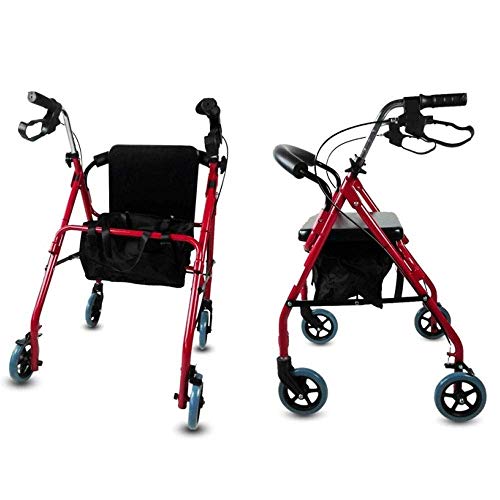 Mobiclinic, Modelo Sinagoga, Rollator con 4 ruedas, Andador para adultos, mayores, minusválidos o ancianos, andador caminador de aluminio, ayuda para caminar, ligero, plegable, con asiento, Rojo Mobiclinic, Modelo Sinagoga, Rollator con 4 ruedas, Andador para adultos, mayores, minusválidos o ancianos, andador caminador de aluminio, ayuda para caminar, ligero, plegable, con asiento, Rojo