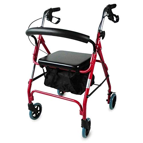 Mobiclinic, Modelo Sinagoga, Rollator con 4 ruedas, Andador para adultos, mayores, minusválidos o ancianos, andador caminador de aluminio, ayuda para caminar, ligero, plegable, con asiento, Rojo Mobiclinic, Modelo Sinagoga, Rollator con 4 ruedas, Andador para adultos, mayores, minusválidos o ancianos, andador caminador de aluminio, ayuda para caminar, ligero, plegable, con asiento, Rojo