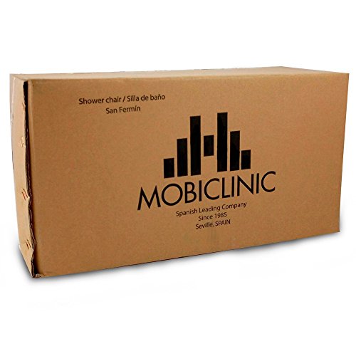 Mobiclinic, San Fermín, Silla o taburete de baño, de ducha, ortopédica, aluminio, altura regulable, respaldo, reposabrazos, conteras antideslizantes Mobiclinic, San Fermín, Silla o taburete de baño, de ducha, ortopédica, aluminio, altura regulable, respaldo, reposabrazos, conteras antideslizantes