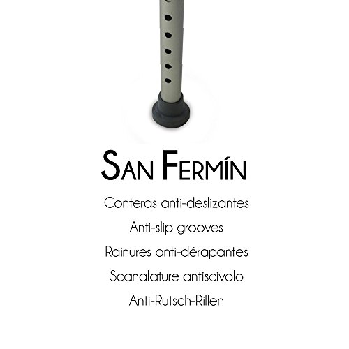 Mobiclinic, San Fermín, Silla o taburete de baño, de ducha, ortopédica, aluminio, altura regulable, respaldo, reposabrazos, conteras antideslizantes Mobiclinic, San Fermín, Silla o taburete de baño, de ducha, ortopédica, aluminio, altura regulable, respaldo, reposabrazos, conteras antideslizantes