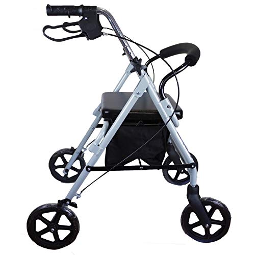 Mobiclinic, Sofía, Rollator con 4 ruedas, andador para ancianos y minusválidos, ayuda para caminar, andador caminador, aluminio, ligero, plegable, cesta de tela, freno en manetas, asiento, Gris Mobiclinic, Sofía, Rollator con 4 ruedas, andador para ancianos y minusválidos, ayuda para caminar, andador caminador, aluminio, ligero, plegable, cesta de tela, freno en manetas, asiento, Gris