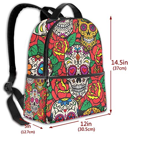 Mochila AOOEDM Backpack para Hombres, Mujeres, Calavera, Caza, Flecha, portátil, Escuela, Mochilas Informales, Mochila