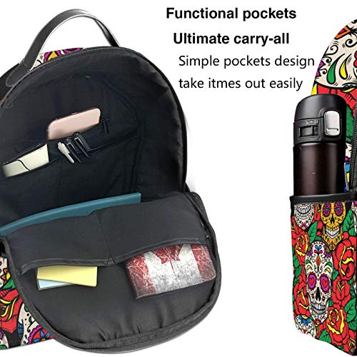 Mochila AOOEDM Backpack para Hombres, Mujeres, Calavera, Caza, Flecha, portátil, Escuela, Mochilas Informales, Mochila